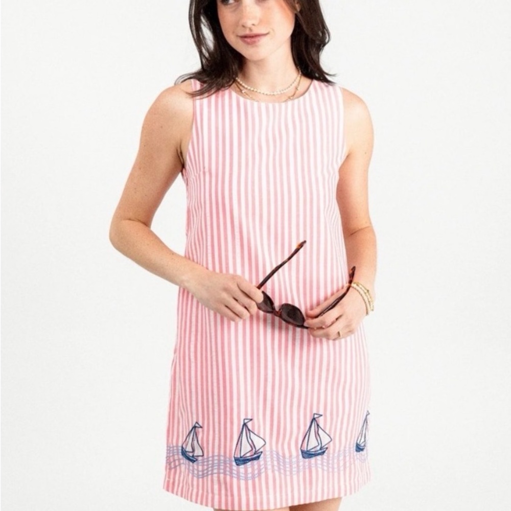 Kiel James Patrick Pink and White regatta dress size 6